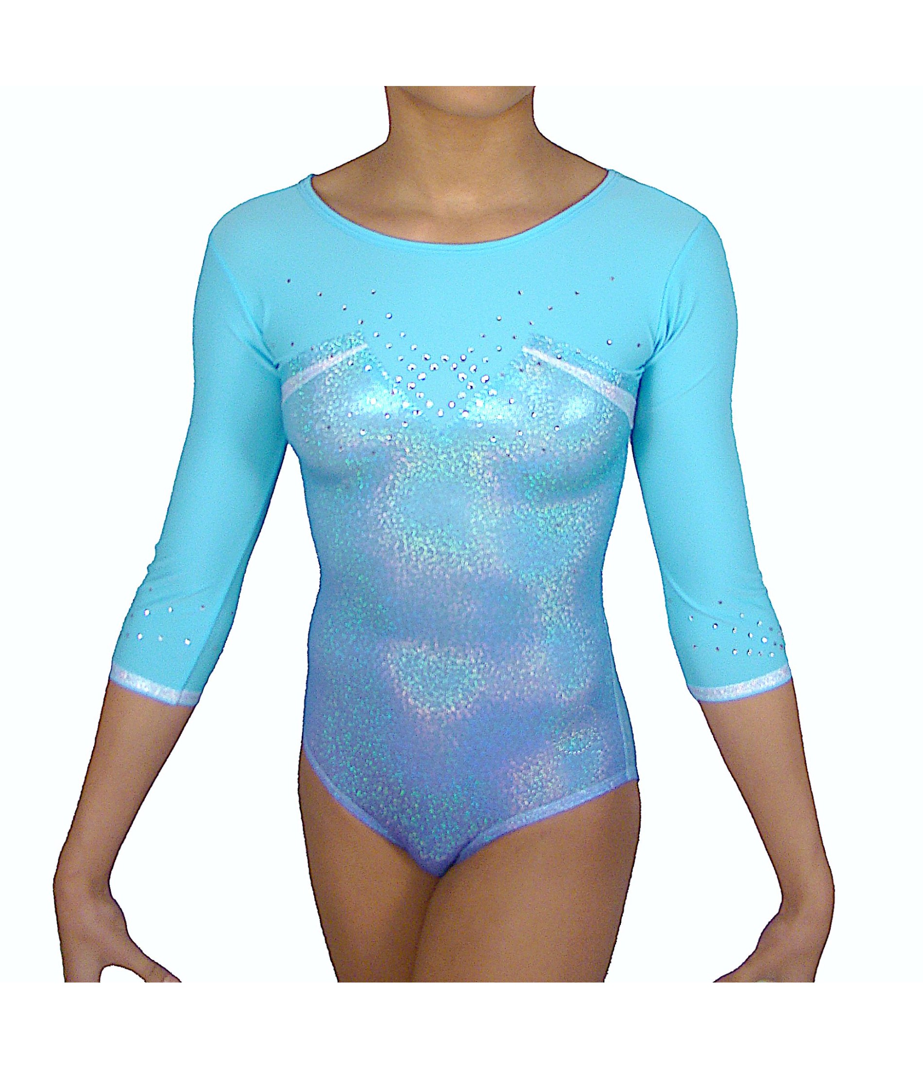 ATLANTA, light blue, bodysuit with 3/4 sleeves